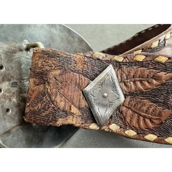HUGE Vtg DIABLO Western STERLING Silver TROPHY Belt BUCKLE 3.5x5.5 RODEO Cowboy